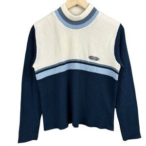 Atmosphere Vintage Colourblock Crop Mock Neck Knit Sweater Size Medium